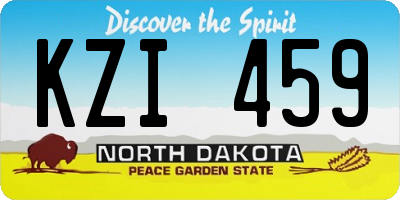 ND license plate KZI459