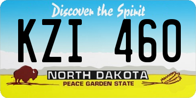 ND license plate KZI460