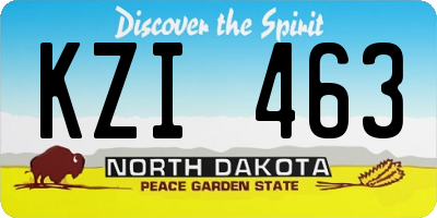 ND license plate KZI463