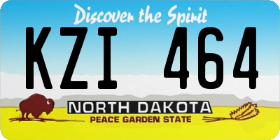 ND license plate KZI464