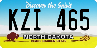 ND license plate KZI465