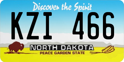 ND license plate KZI466