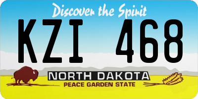 ND license plate KZI468
