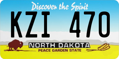ND license plate KZI470