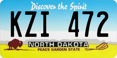ND license plate KZI472