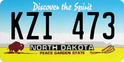 ND license plate KZI473