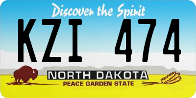 ND license plate KZI474