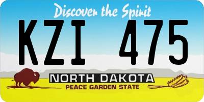ND license plate KZI475