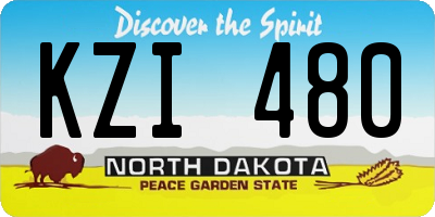 ND license plate KZI480