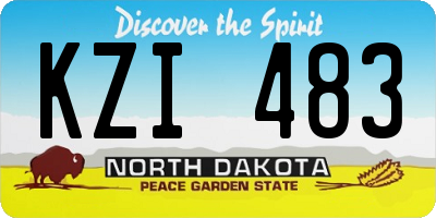 ND license plate KZI483