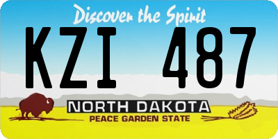 ND license plate KZI487