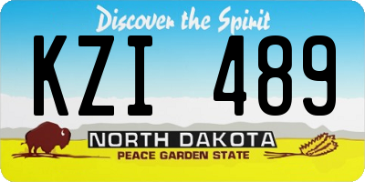 ND license plate KZI489