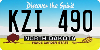 ND license plate KZI490