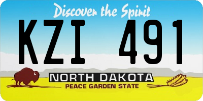 ND license plate KZI491