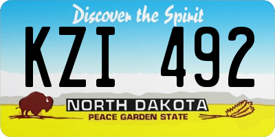 ND license plate KZI492