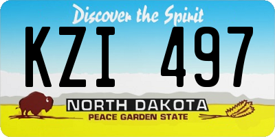 ND license plate KZI497