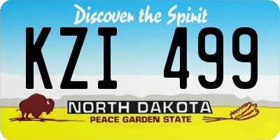 ND license plate KZI499