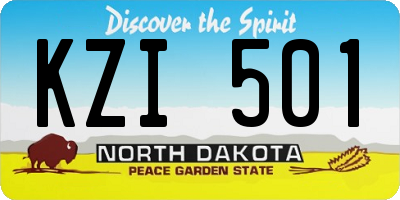 ND license plate KZI501