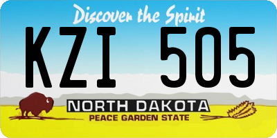 ND license plate KZI505