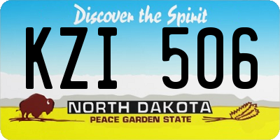 ND license plate KZI506