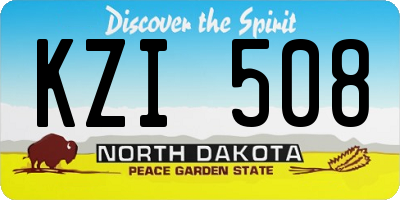 ND license plate KZI508