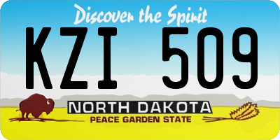 ND license plate KZI509
