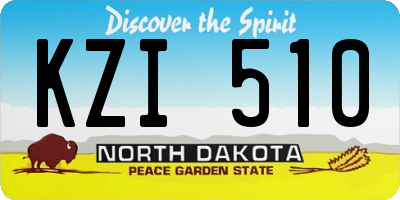 ND license plate KZI510
