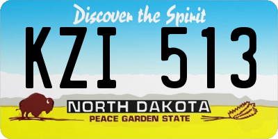 ND license plate KZI513
