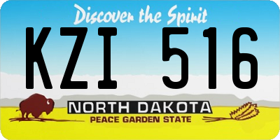 ND license plate KZI516