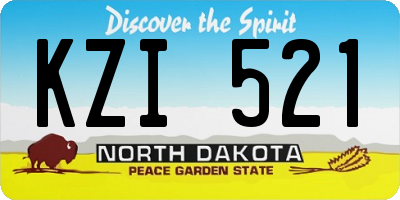 ND license plate KZI521