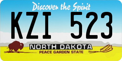 ND license plate KZI523