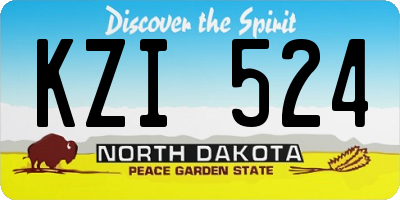 ND license plate KZI524