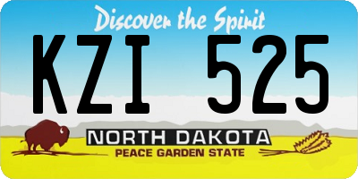 ND license plate KZI525