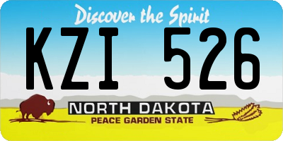 ND license plate KZI526
