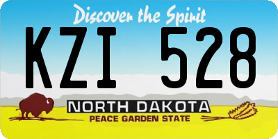 ND license plate KZI528