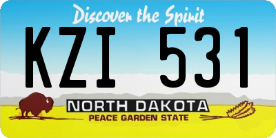 ND license plate KZI531