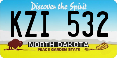 ND license plate KZI532