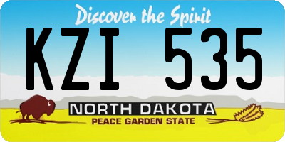 ND license plate KZI535