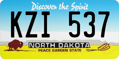 ND license plate KZI537