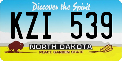 ND license plate KZI539