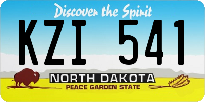 ND license plate KZI541