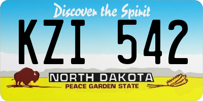 ND license plate KZI542