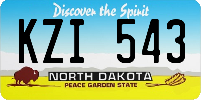 ND license plate KZI543
