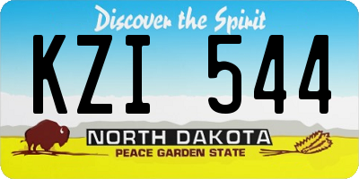 ND license plate KZI544
