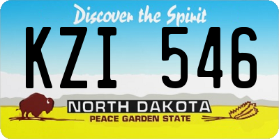 ND license plate KZI546
