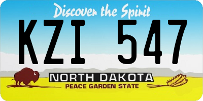 ND license plate KZI547