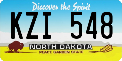 ND license plate KZI548