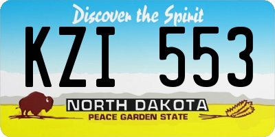 ND license plate KZI553