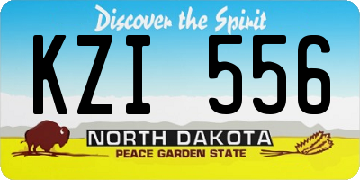 ND license plate KZI556