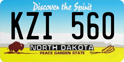 ND license plate KZI560
